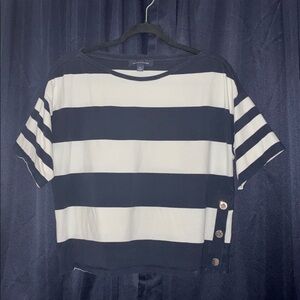 Striped Navy and White Women's Top